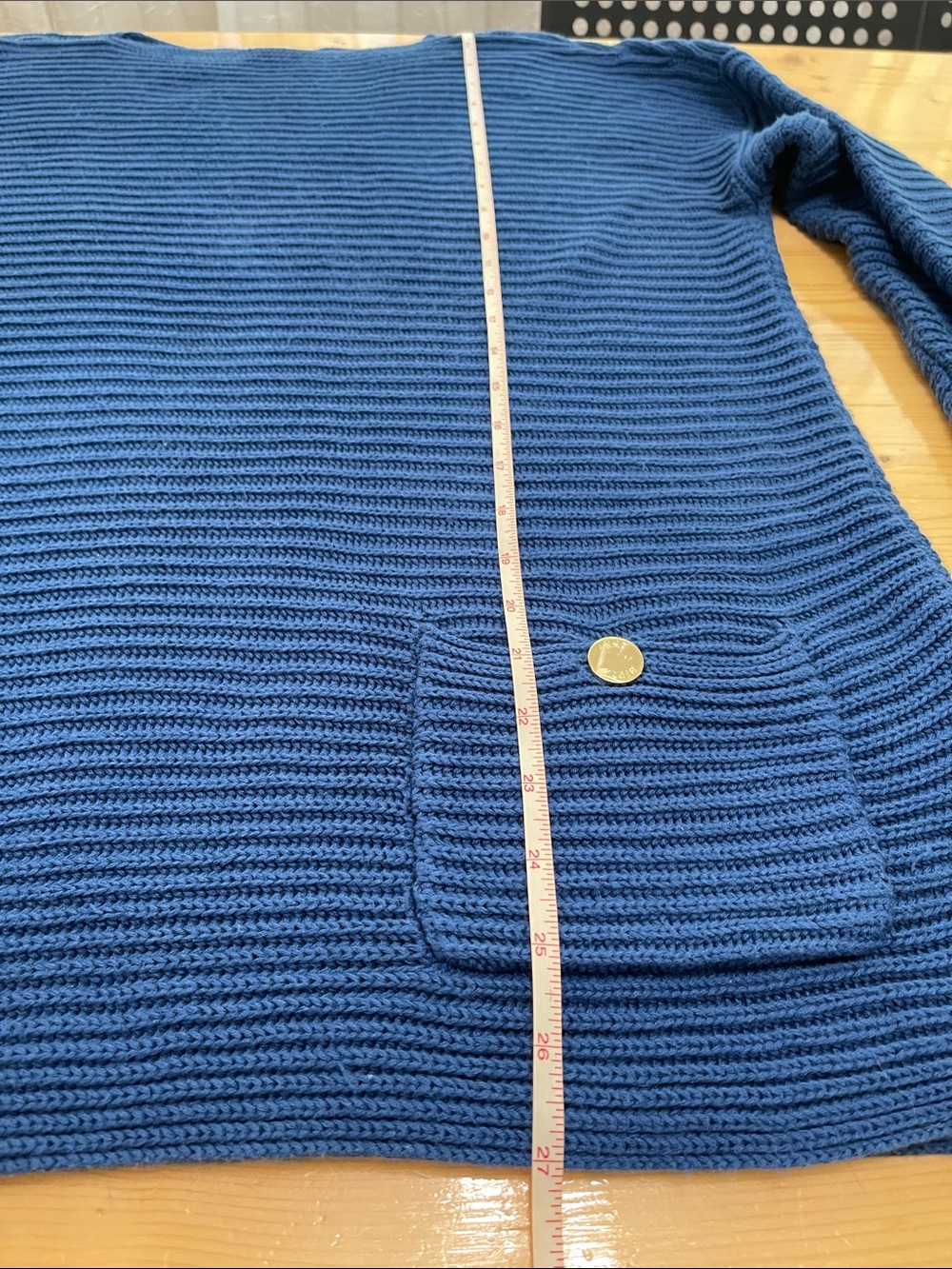 NWOT Anne Klein Royal Blue Rib Knit Boat Neck Sweater Tunic with Pockets Size L - Picture 7 of 13